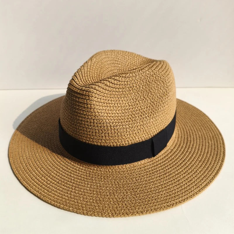 Straw Western Cowboy Hat for Women Men Classic Vintage Hollow Out Unisex Curled Wide Brim Sun Hat Fishing Hat Climbing Cap