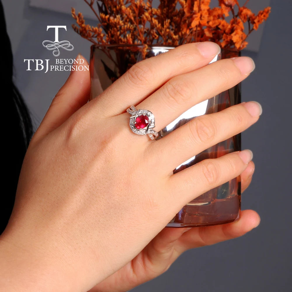 Gorgeous design natural filled ruby ring precious gemstone exquisite 925 sterling silver jewelry for women