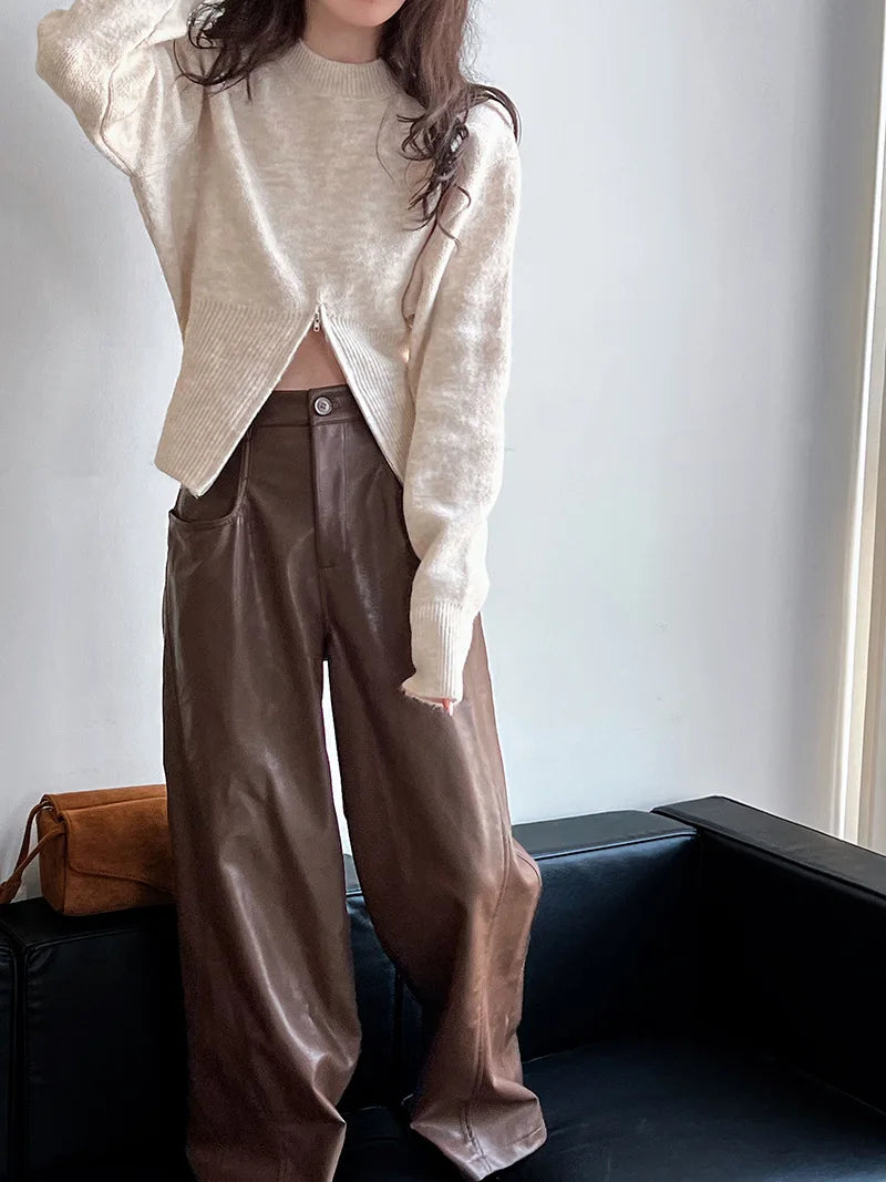 Sweater Women Winter Pullover Girls Sweater Oversize Knitting Tops Vintage Long Sleeve Fall Female Knitted Outerwear Warm Pull