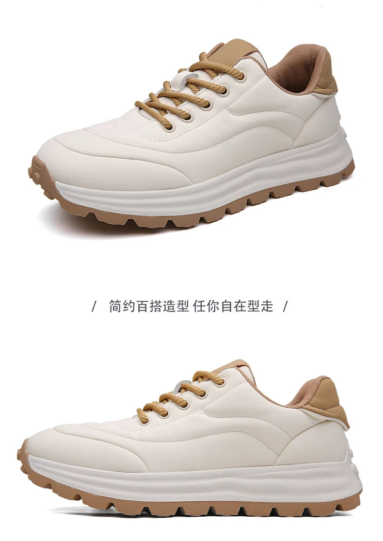 2025 New High-Quality Casual Sports Shoes With Breathable Leather Surface Anti Slip Soft Sole Round Toe Sports Shoes 38-44