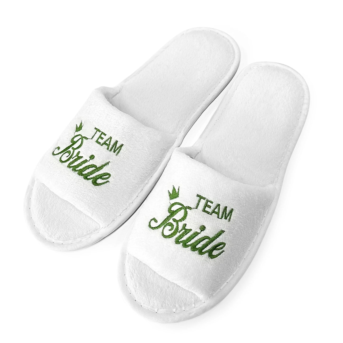 Bridal Party Slippers Set, With Embroidery, Lightweight Cozy Soft Sole Flats, for Brides, Bridesmaids, Guests & Bachelorettes
