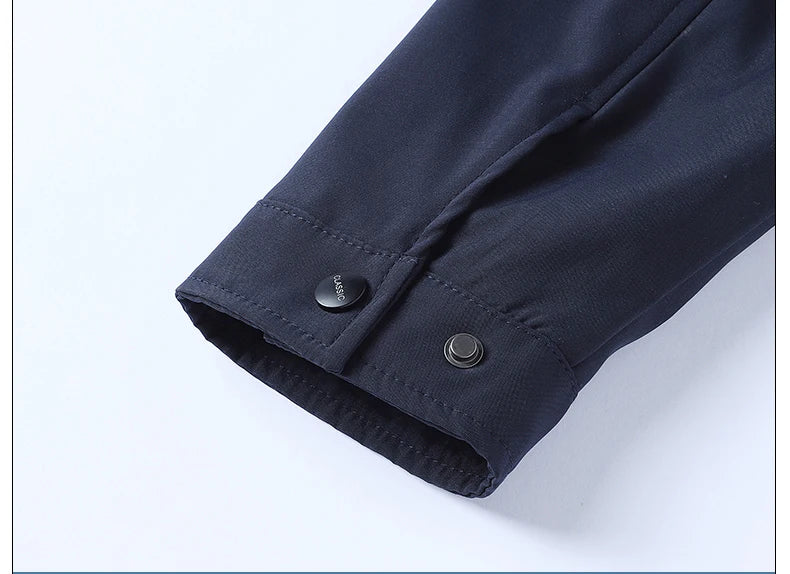 Blazer Jacket Men Casual Jacket Spring Autumn Workwear Stand Collar Zip Up Coats Men Lightweight Business Style Outerwear