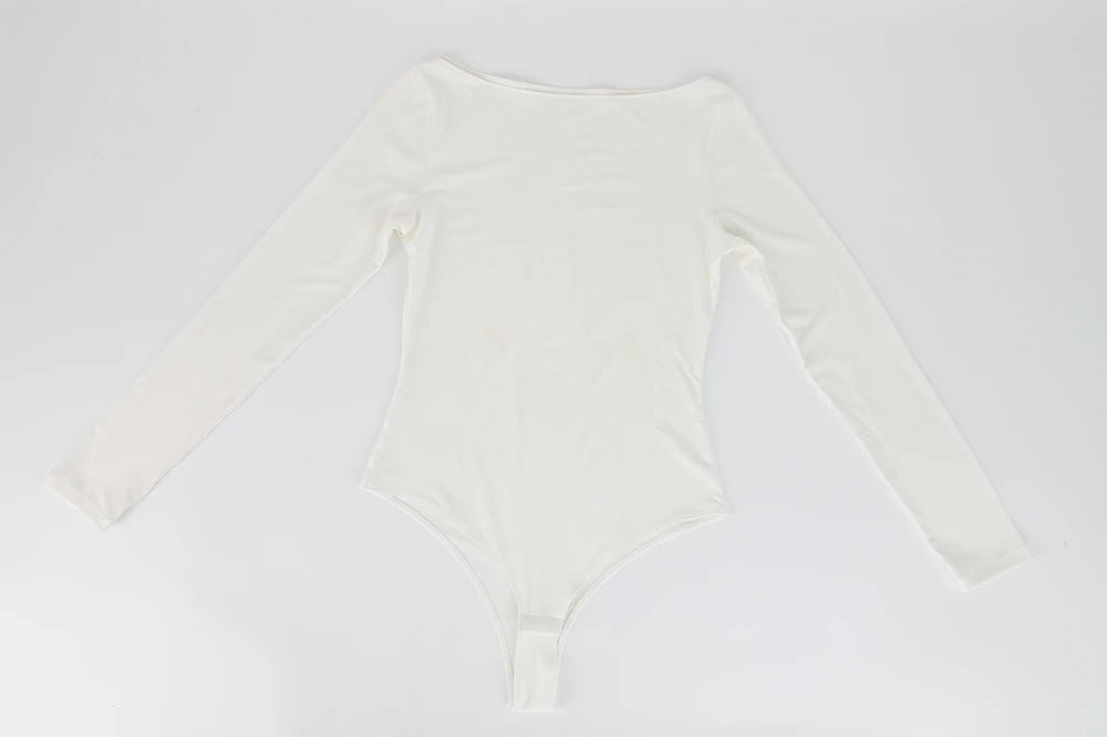 Women's Round Collar Elastic Bodysuit Long Sleeve Jumpsuit Shapewear Shaper Lady Sexy New Female Warm Clothes Autumn Winter