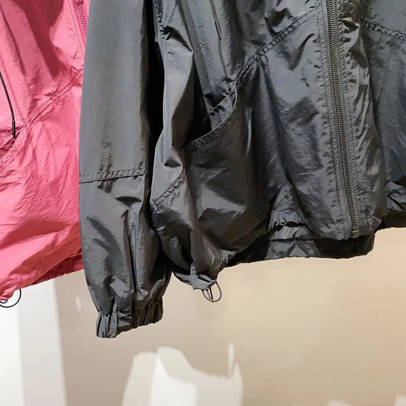 Jackets Women Hooded Summer Sun-proof Zipper Coats Thin Loose See Through Outerwear Breathable Outwear Lightweight Clothes