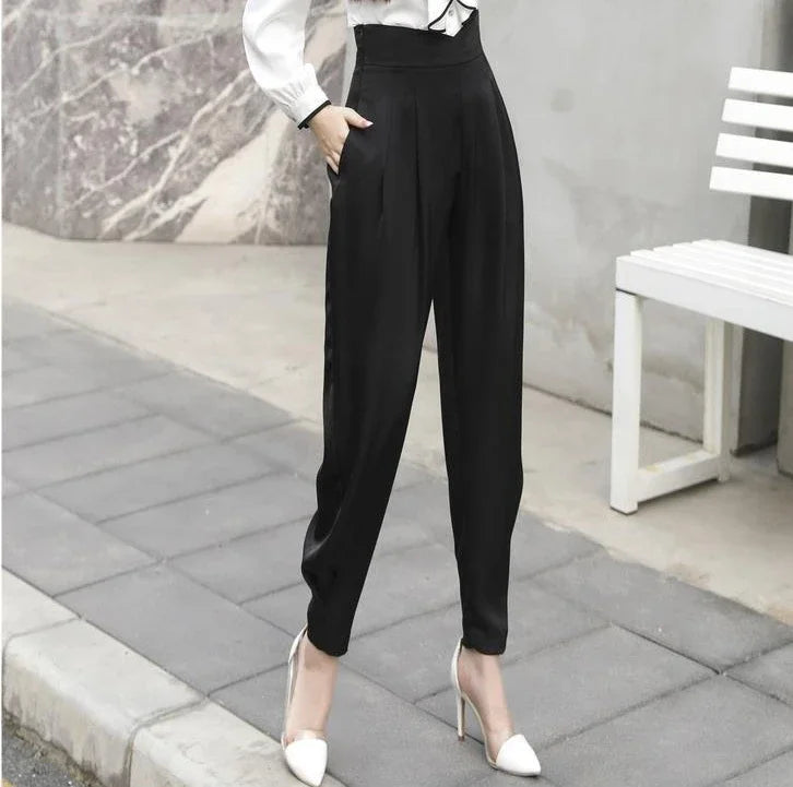 Trousers for Woman Pencil Solid Clothing Black Women's Pants High Waist Y2k Streetwear Autumn Cotton Elastic G Classic Quality