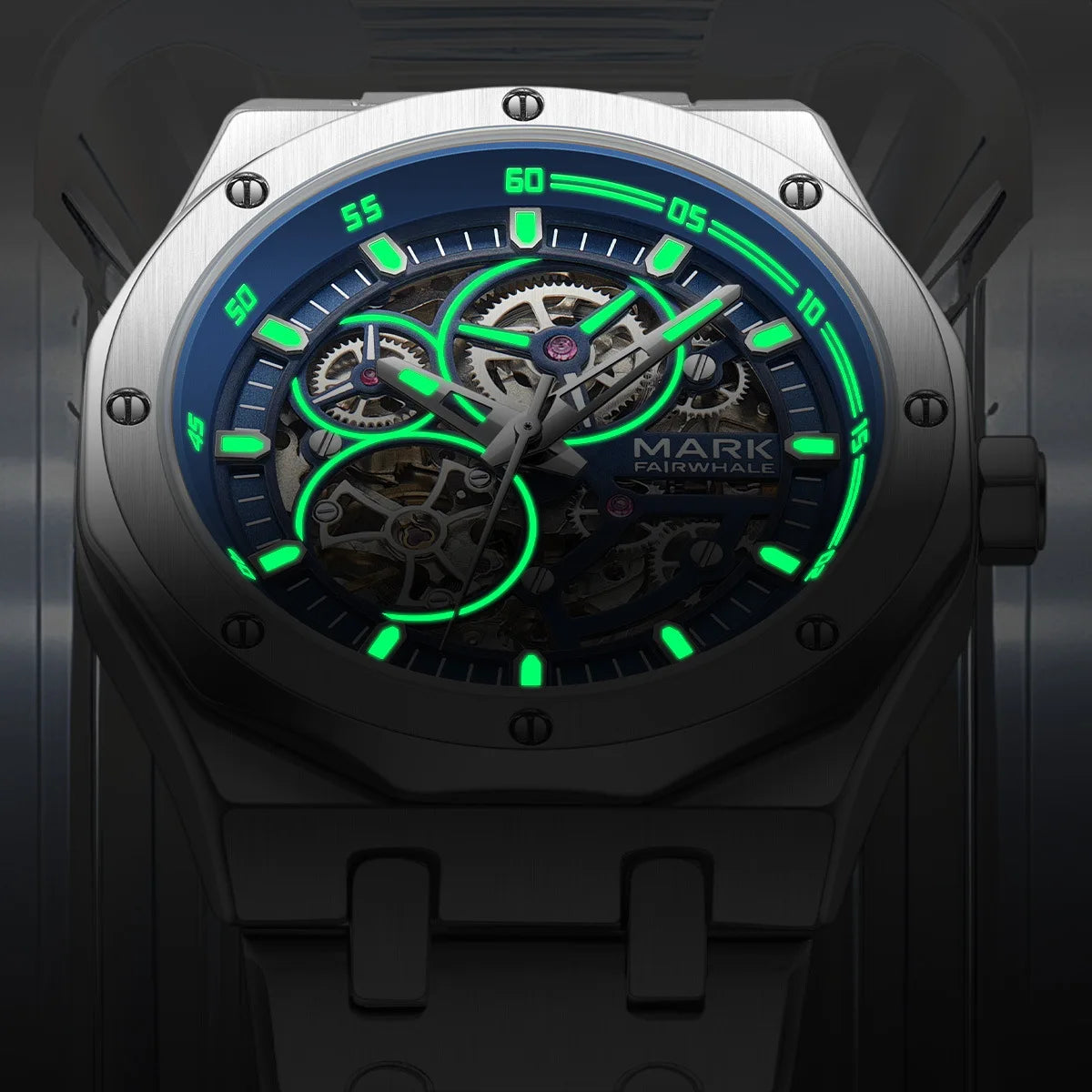 FAIRWHALE Wristwatches Automatic Mechanic Wrist Watch for Men Casual Sports Clock with Luminous Hands relogios masculino