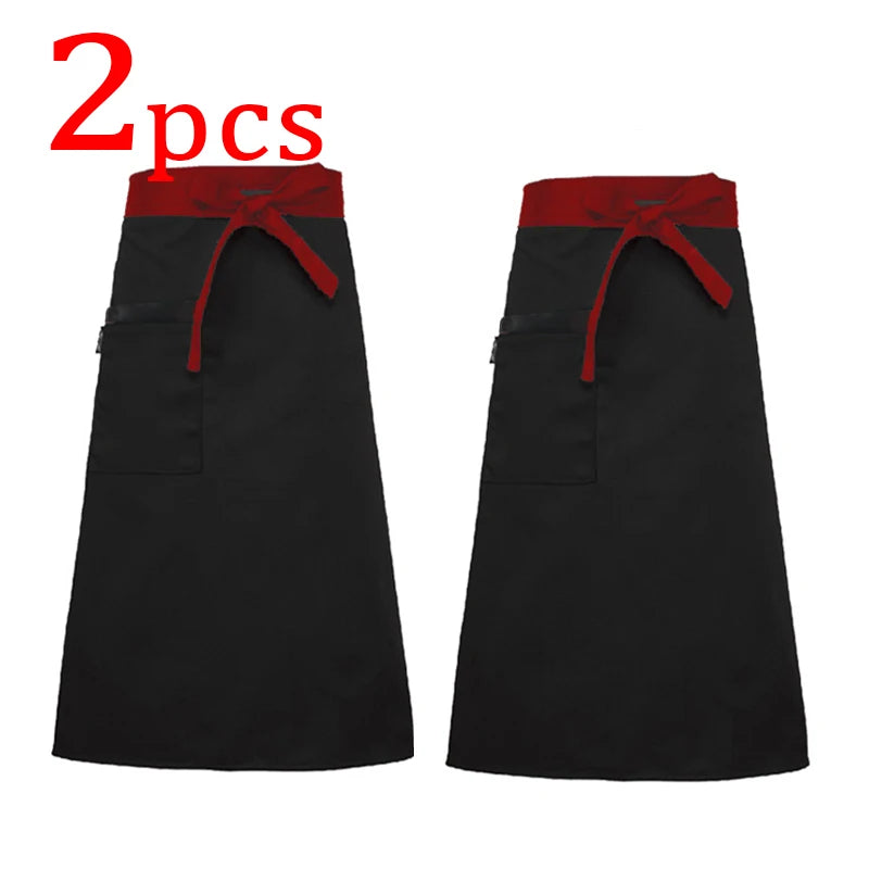 Catering Kitchen Apron for Women/Men With Pockets Work Mandil Cleaning Pinafore Restaurant  Chef Apron Shop Waiter Work Uniform