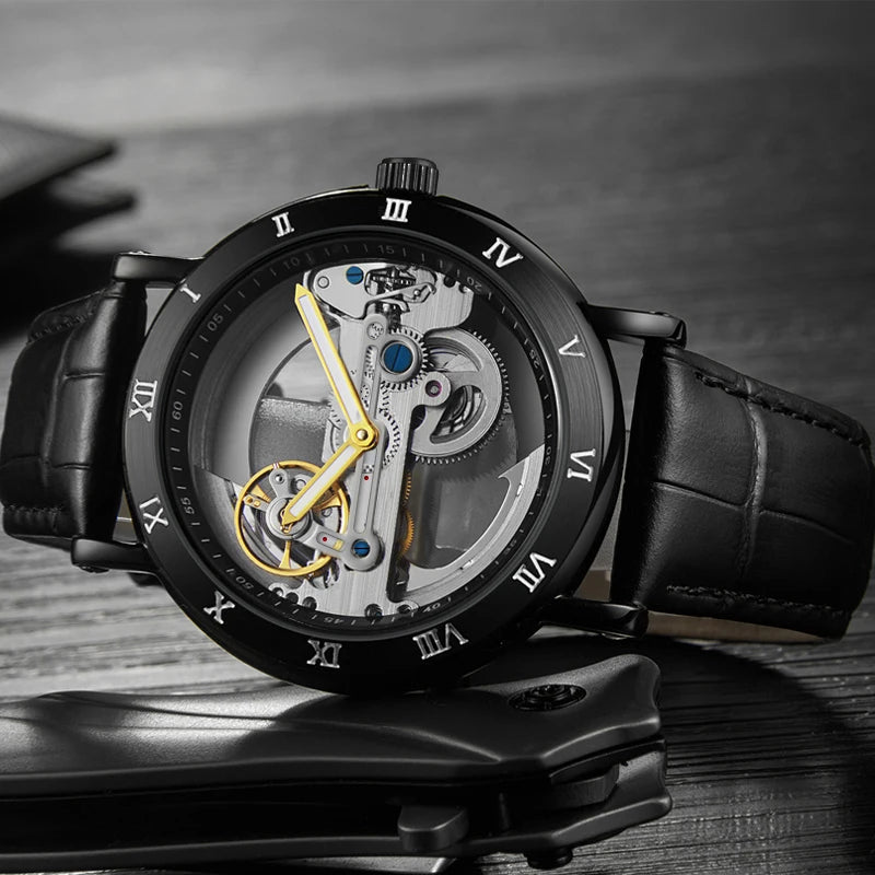 Mechanical Wristwatches Watches for Man Watches Golden Bridge Skeleton Automatic Mechanical Mens Watch reloj hombre montre homme