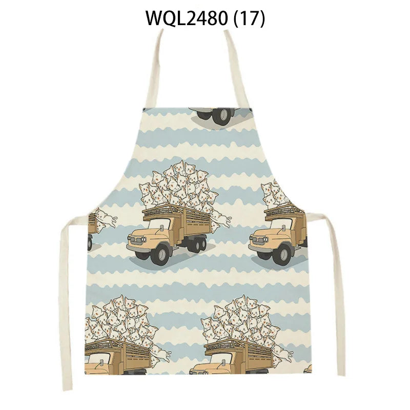 Kitchen Aprons for Women Linen Bibs Household Cleaning Apron Home Waterproof Chefs Cooking Baking Apron for Child