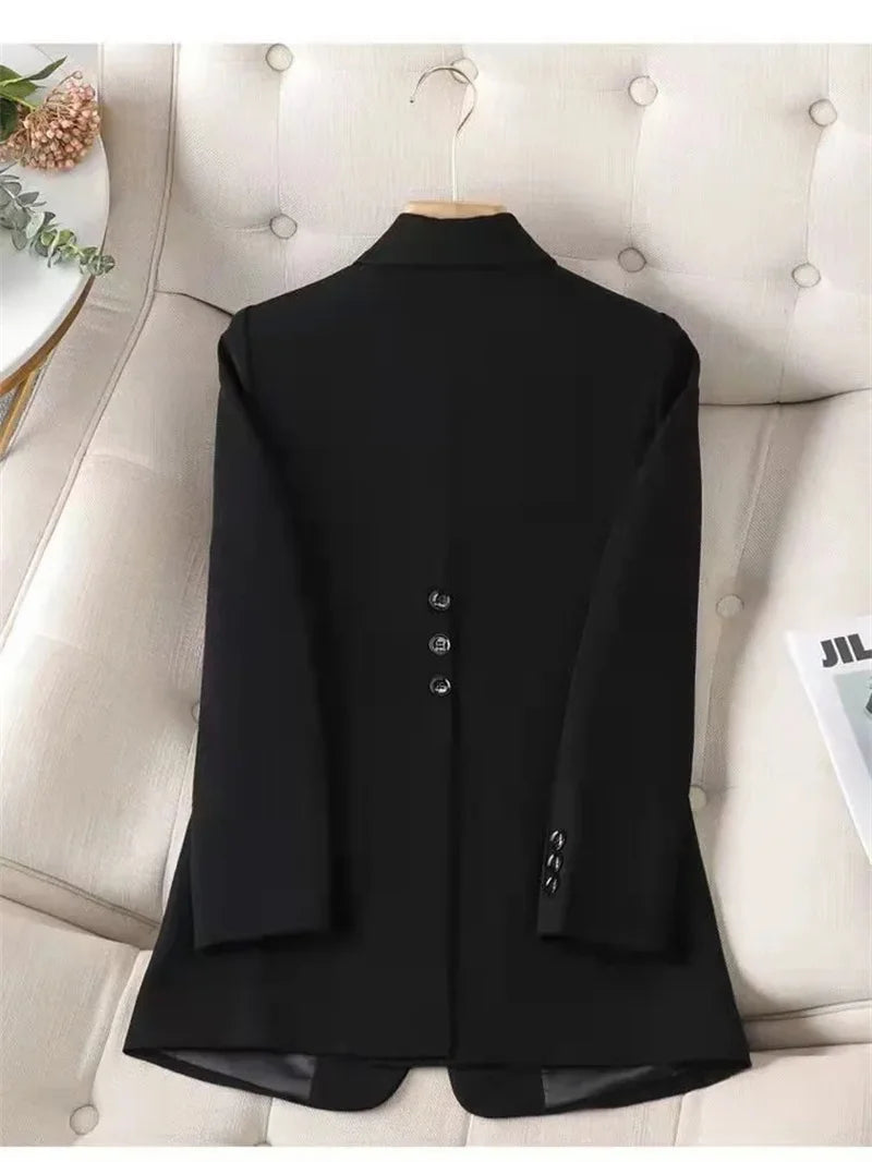 Women Blazer Office Ladies Elegant Outwear Long Sleeve Work Wear Classy Female Pink Suit African Autumn Fashion 2025 New