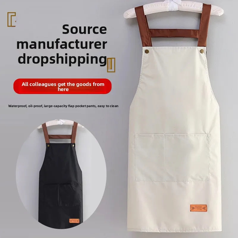 Kitchen Waterproof And Oil-resistant Apron, Work Uniform For Both Men And Women In The Catering Industry, Customizable Logo Prin