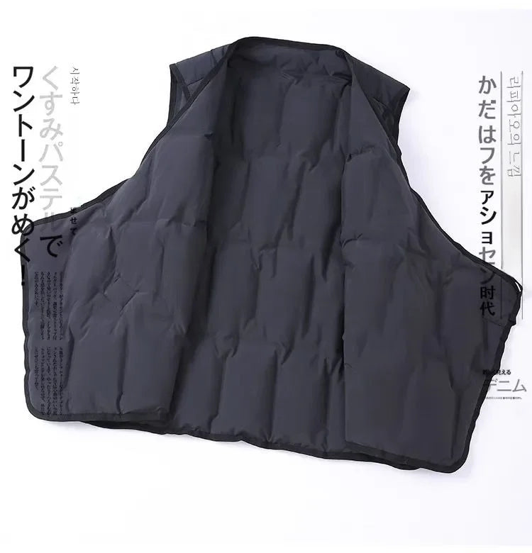 Coat Inner wear Base Liner Collarless V-neck Lightweight Belt down Jacket Cotton-padded Clothes Vest Vest Vest Outer Wear