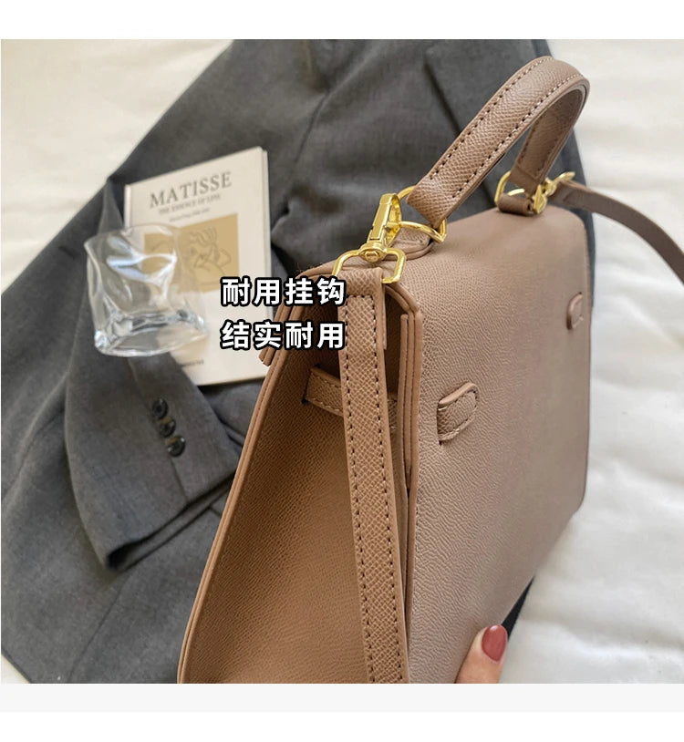 Stylish High-End Minimalist Handbag For Women Featuring Trendy Design And Large Capacity Solid Color Crossbody Bag Luxury