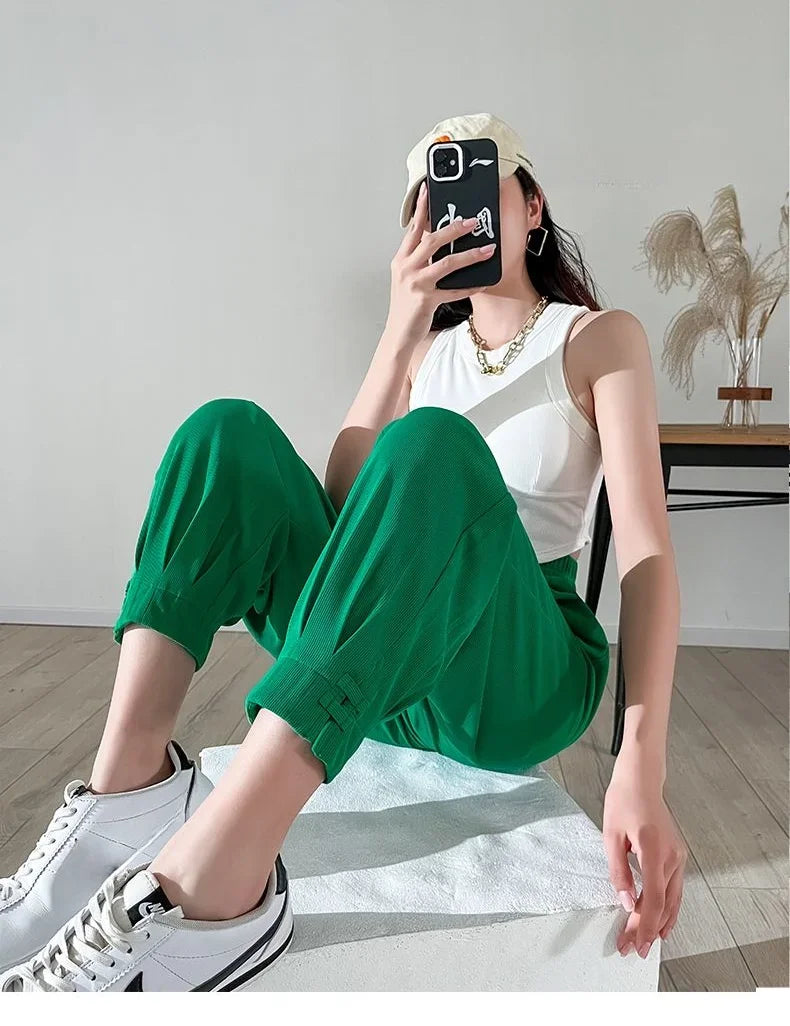 Female Trousers New In Pencil Women's Harem Pants Xxl Trends 2025 Outfits High Quality One Size Chic and Elegant Original G 90s