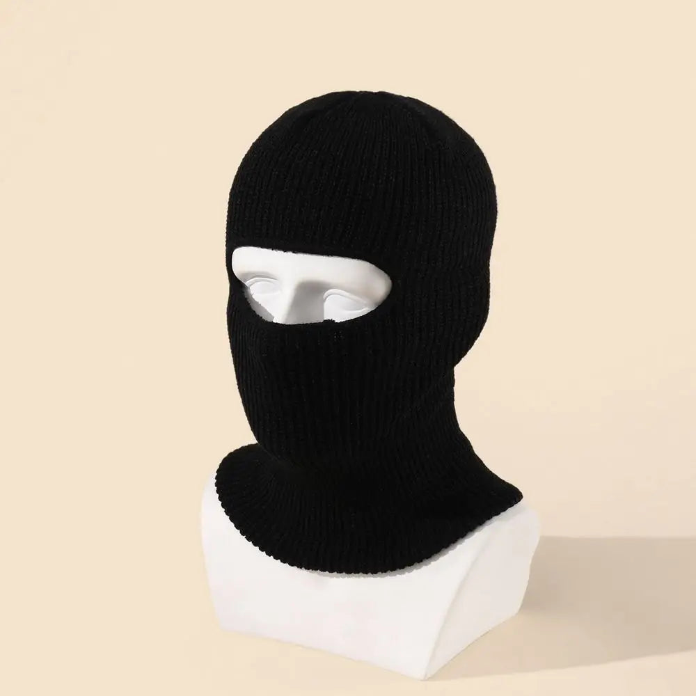 Hat Winter Female 1-Hole Balaclava Skullies Scarf Bonnet Hat Mask Knitted Hats Men Beanies Hat Women Winter Cap Full Face Cover