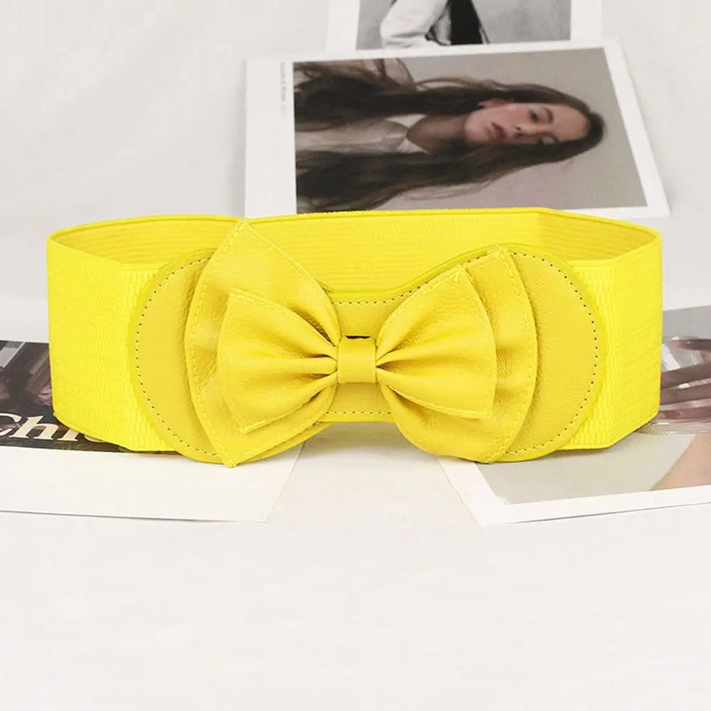 Women Big Bow Waistband Elastic Wide Stretch Waist Belt New Designer Belts Straps for Girls Clothes Accessories Lady Dress Belt
