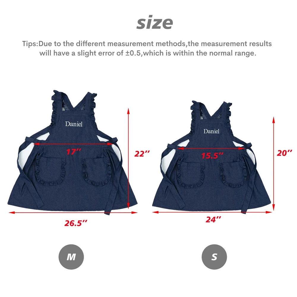 Kids Apron Kitchen Aprons With Ruffle For Cooking Baking Painting Crafting Art Party and Gardening Outfits Adjustable Strap