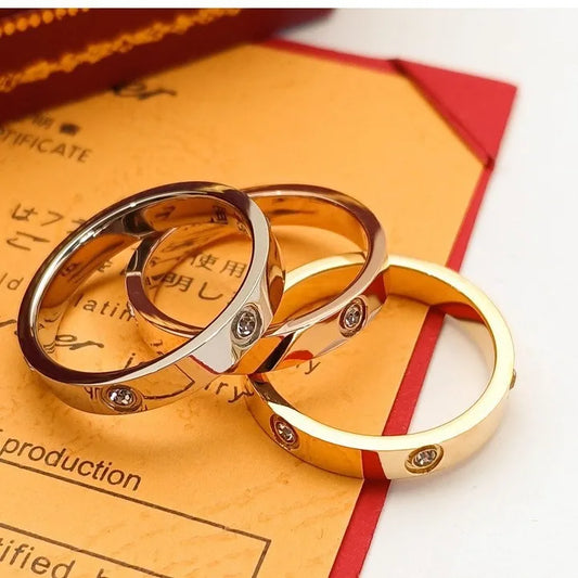 Ring for women 2025 luxury Titanium steel ring with sparking rhinestone designer jewelry Couple rings