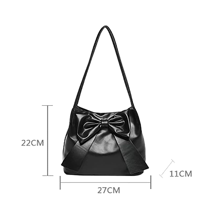 Fashion Bow Handlebags For Women Shoulder Bags Leisure Armpit Bag Shopping Versatile Bags Dumpling Handbag Female Hand Bags