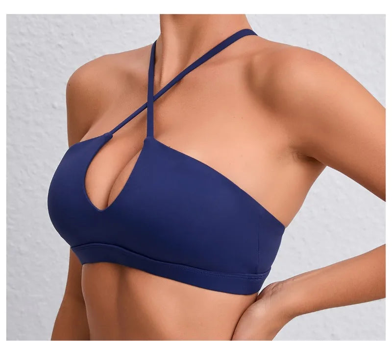 Women's Yoga Bra - Running Cross Back Breathable Naked Feel Sports Fitness Bra  for Yoga Running Gym Top