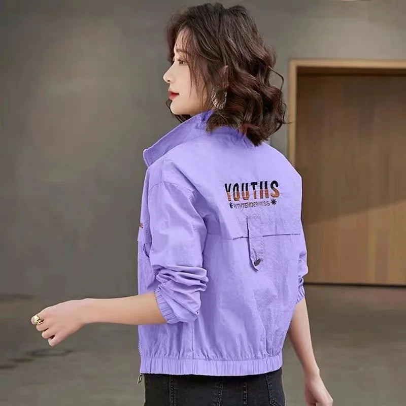 Sunscreen Coat Women's Summer Outerwear Breathable Joker UV Protection Sun-Protective Clothing Jacket Thin 2024 New Female Tops