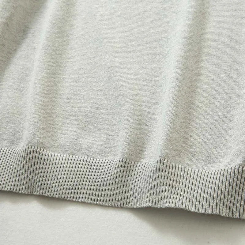 Sweater for Men Pullovers Old Money Man Knitwear Short Sleeve Knit Jumpers Solid Cotton High End Casual Vintage Sweaters 2025