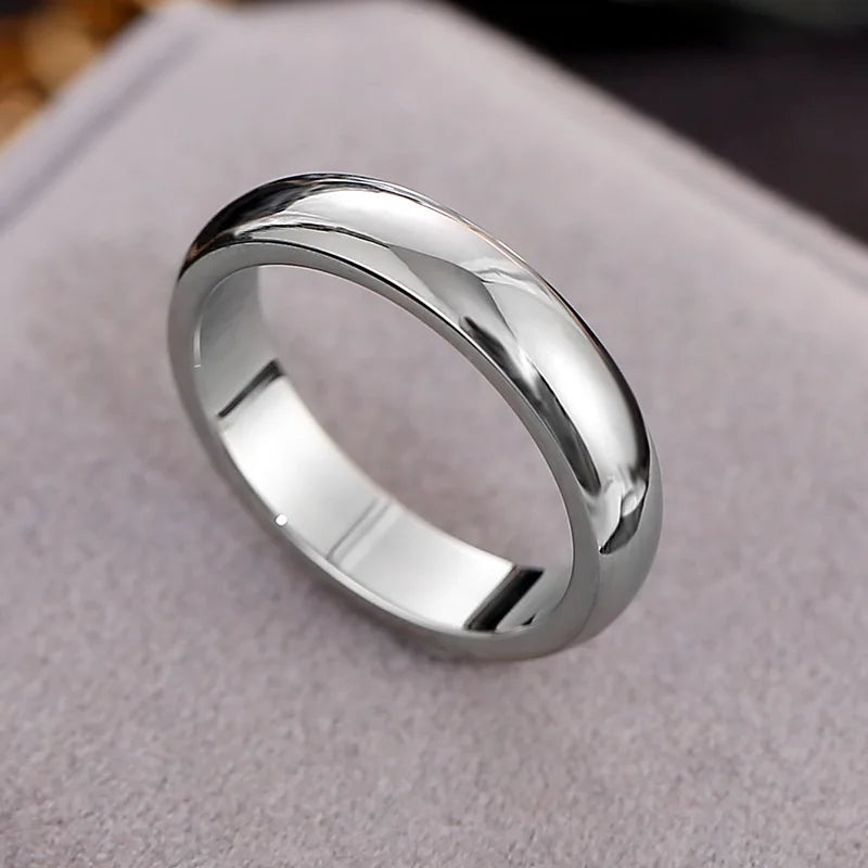 Fashion rose gold smooth circle ring Men's and Women's Exclusive Couple Wedding Ring High quality Simple Rings  jewelry