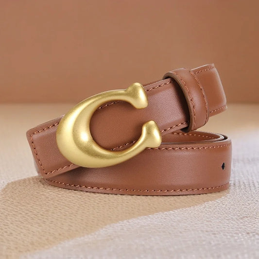 Women's belts are fashionable and versatile, jeans are decorated with belts, women's ins style, black cowhide trouser belts, sim