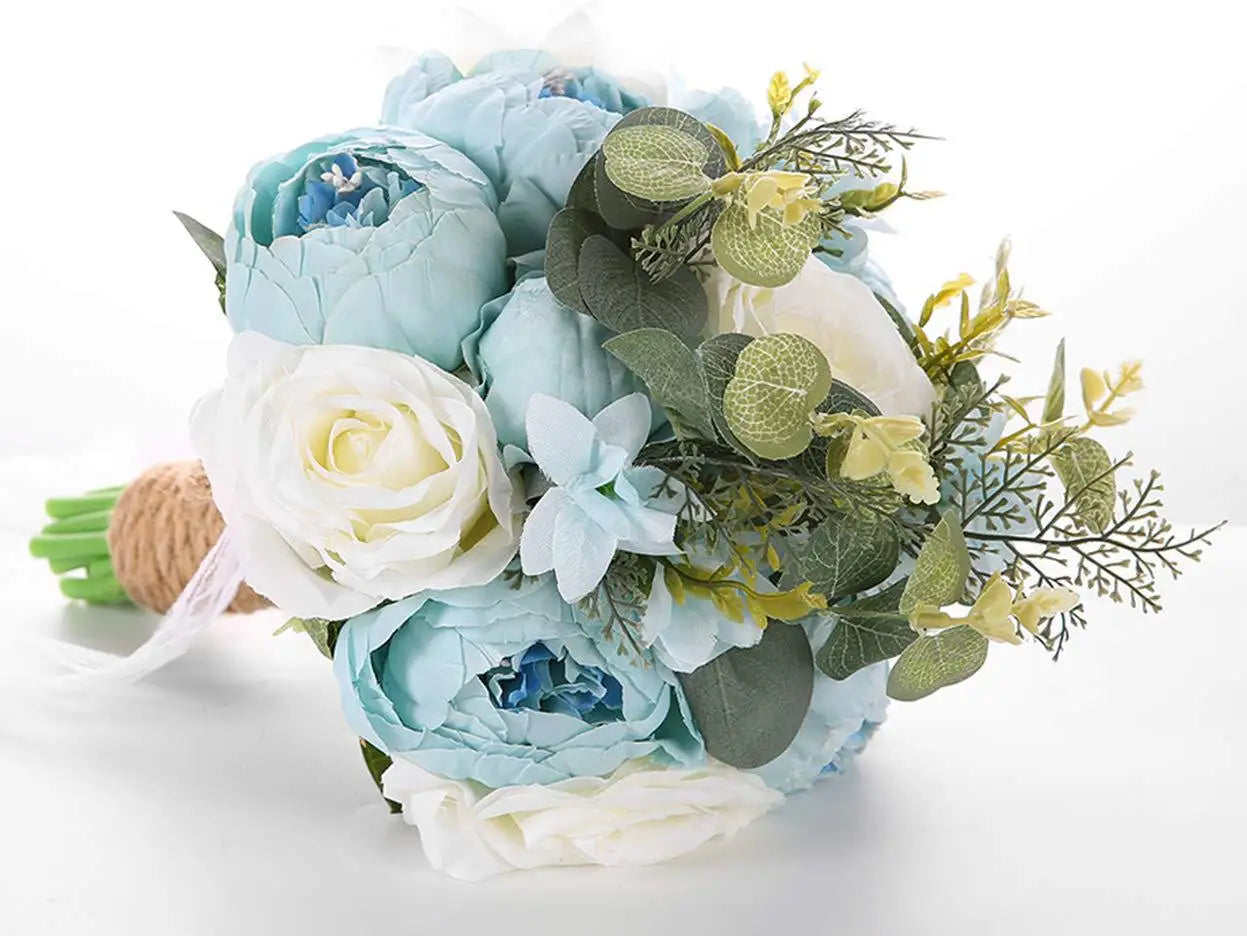 30CM Wedding Decoration Bridal Holding Flowers Artificial Roses Bundle Home Decoration Photography Props Silk Flowers