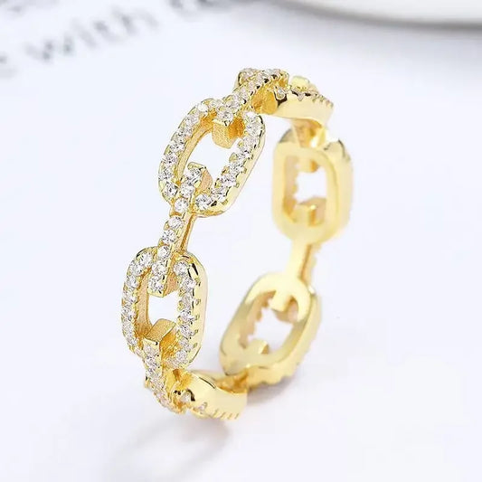 AAA Zircon Simple Geometric Ring Elegant Women's Daily Work Opening Adjustable Rings for Women Bridal Engagement Jewelry Gift