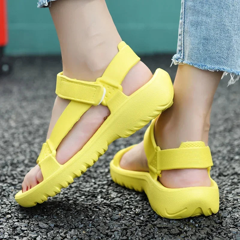 Sandals Woman Summer 2025 New Fashion Platform Sport Casual Flat Sandals Non-slip Outdoor Beach Sandalias Chaussure Femme
