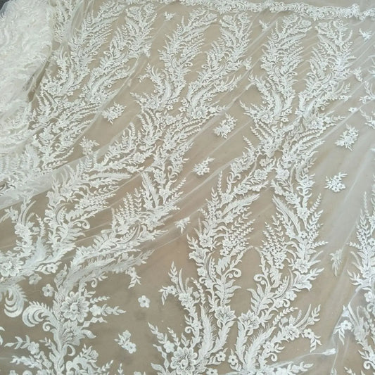 Curtain Fabric Embroidery Wedding Dress Handmade DIY Decorative Bridal Lace Fabric
