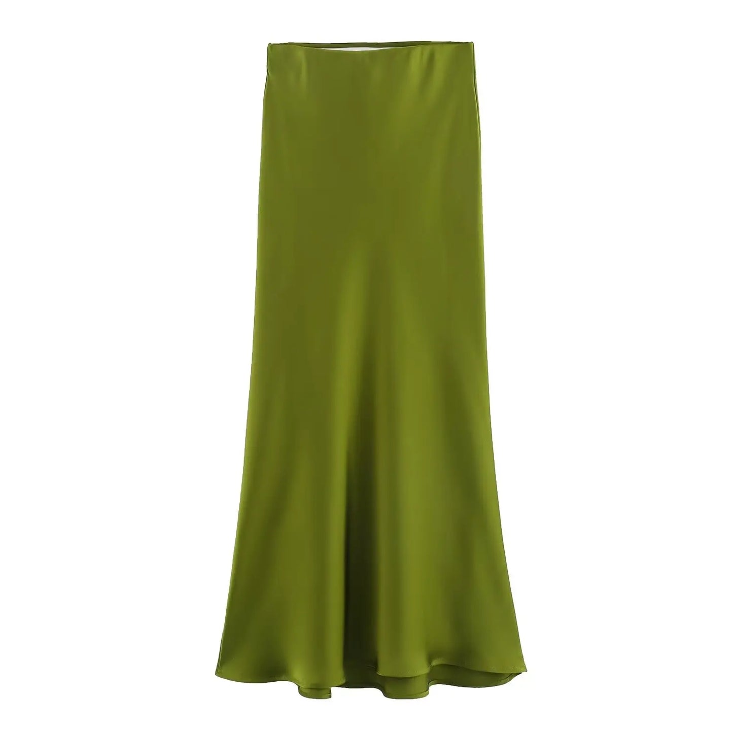 HH Skirts For Women 2024 Summer Solid Satin Sheath Long Skirt Female Show Curve Beach Outfits For Woman Mermaid Skirts