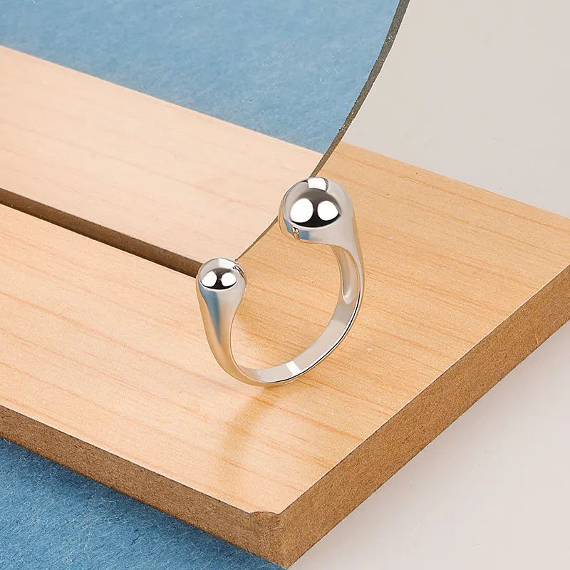 Gold Color Smooth Geometric Ring For Women Couples Minimalist Exaggerated Classic Elegant Wedding Bride Jewelry