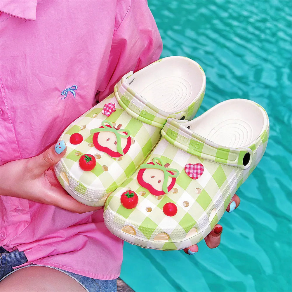 Slippers Casual Summer Women's Shoes Cover Toe Platform Shale Female Beach Slides Luxury Flat Sabot Fashion House Slippers Platf
