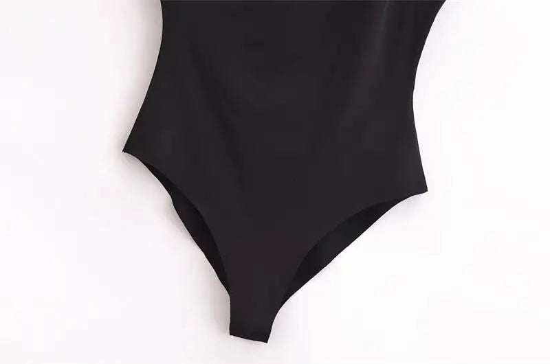 Bodysuits Summer Women's 2025 New Elastic Tight-Fitting Jumpsuit Chic Elegant Holiday Women Bodysuits Fashion Youth Jumpsuit