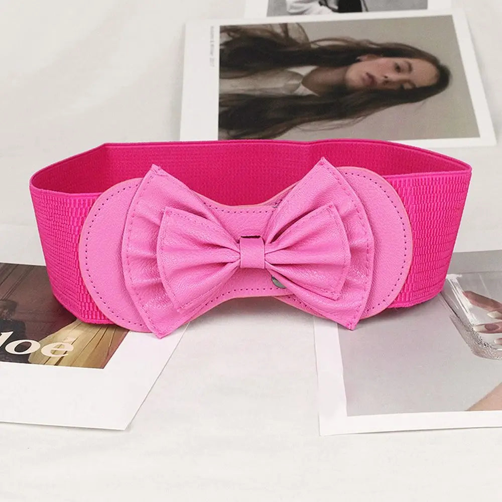 Women Big Bow Waistband Elastic Wide Stretch Waist Belt New Designer Belts Straps for Girls Clothes Accessories Lady Dress Belt