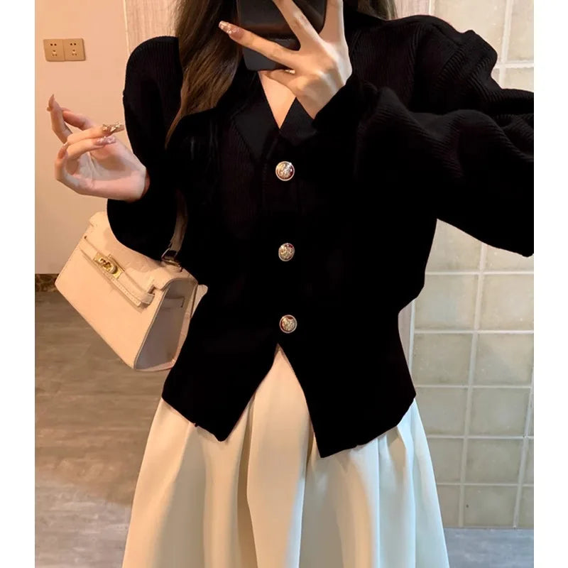 Sweater Cardigan Women's Coat Fashionable Waist-hugging and Slimming Christmas and New Year Festive Top