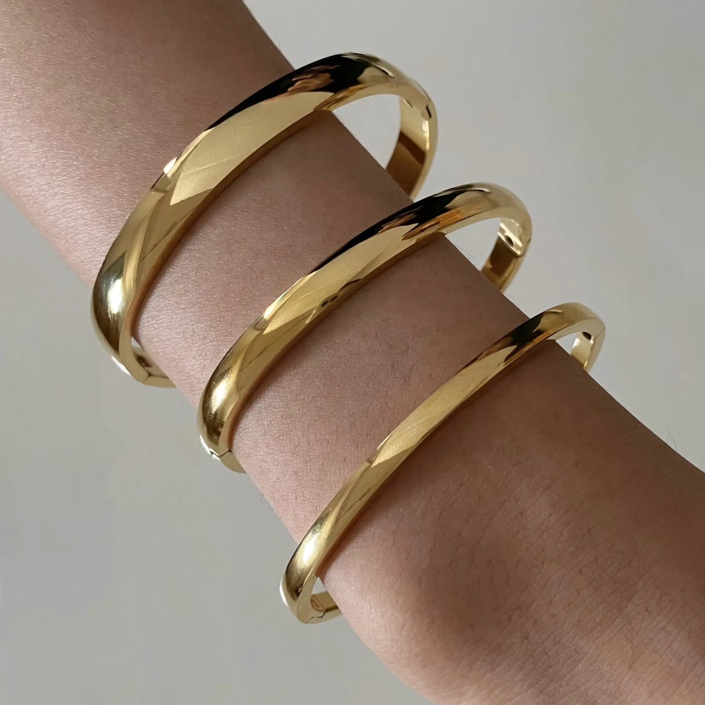 Stainless steel bangles for women minimalist simple bangles stainless steel jewelry new in non tarnish 2024