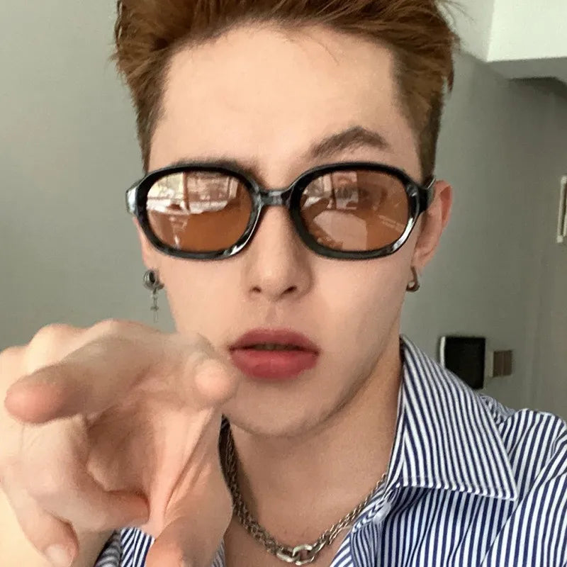 2022 New Fashion Vintage Sunglasses Women Brand Designer Retro Rectangle Sun Glasses Female Ins Popular ellipse Square Eyewear