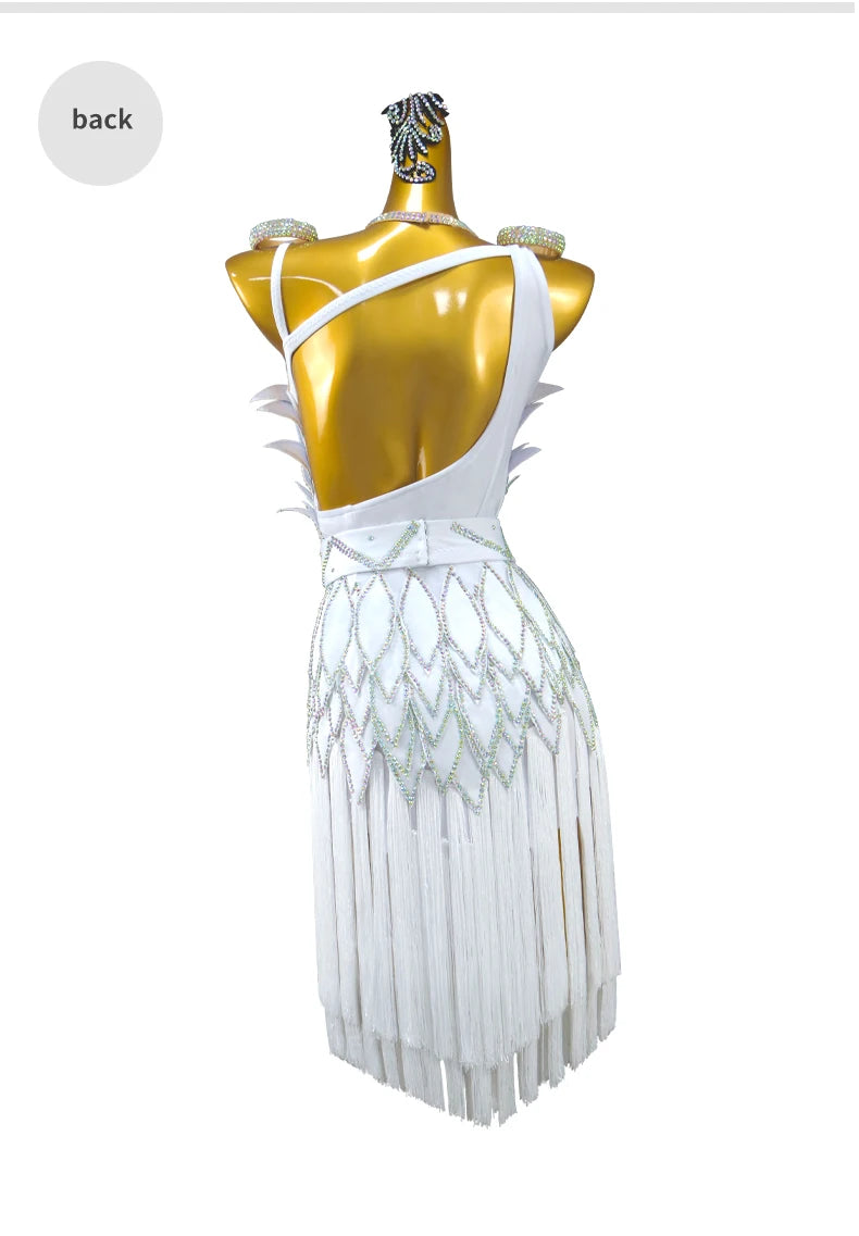 Womens Ballroom Dance Dress Dancewear Elegant Party Clothing 2025 Adult Costume Female Prom Fringed Skirt Girls Samba Stage Suit