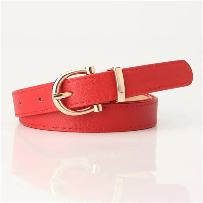 Women Belts New PU Leather Simple Metal Buckle Belt Girls Dress Jean Pants Waistband Belts for Lady Luxury Designer Brand