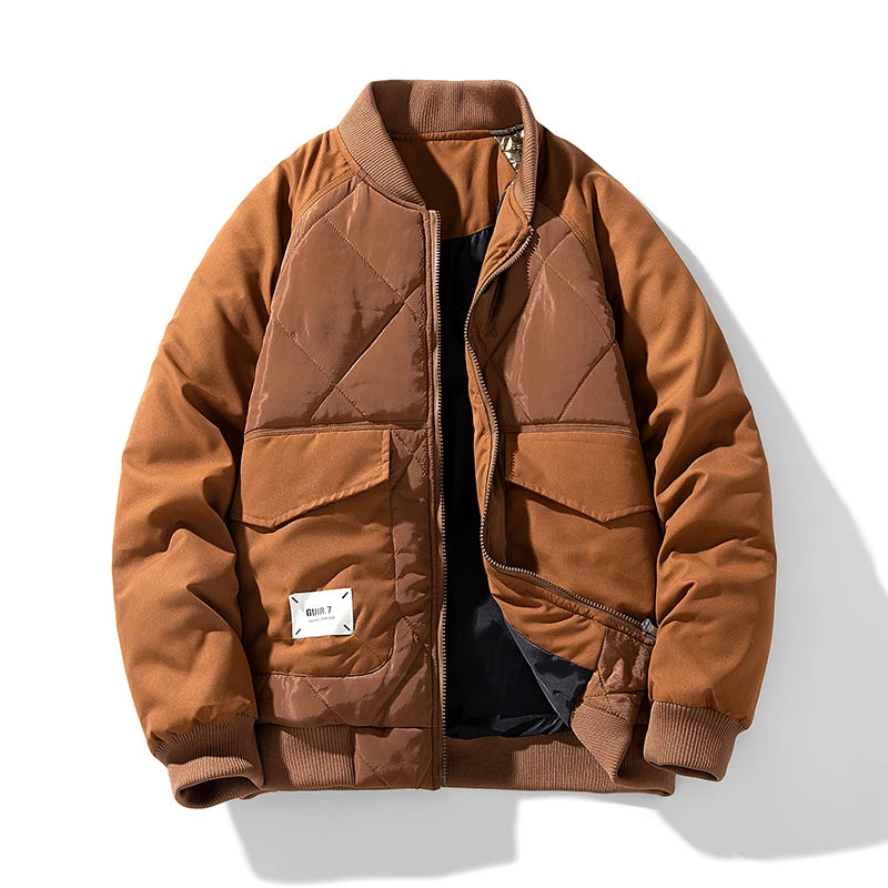 Winter Jacket Men Autumn Coats Fashion Casual Warm Cargo Bomber Jackets Baseball Puffer Jacket High Street Outwear Clothing Top