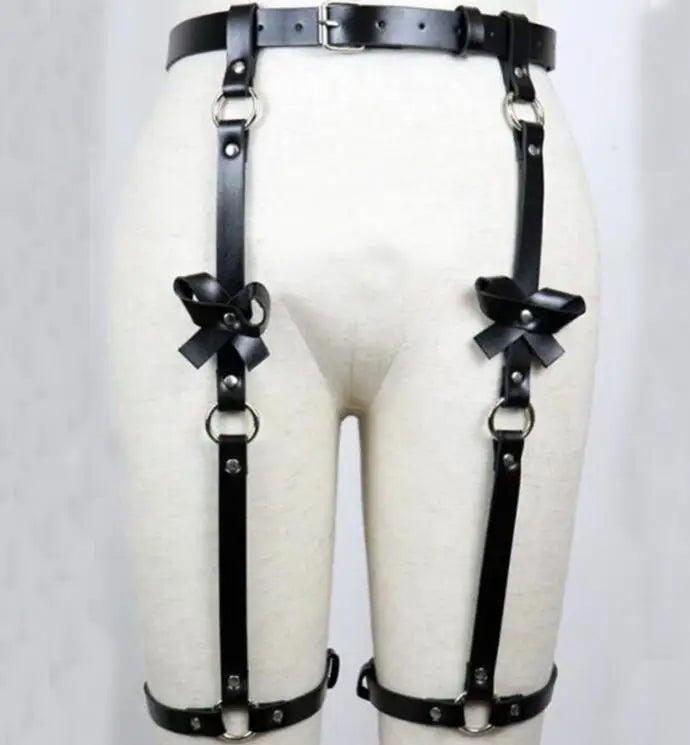 2025 new trouser leg belt, black garter belt, bow sling integrated belt.