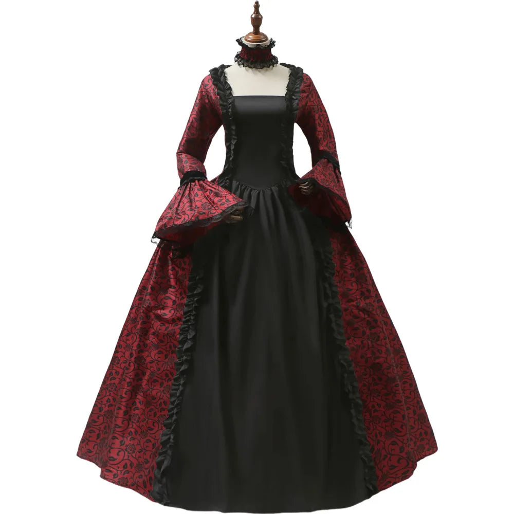 Victorian Era Gown - Medieval Court Dress with Corset