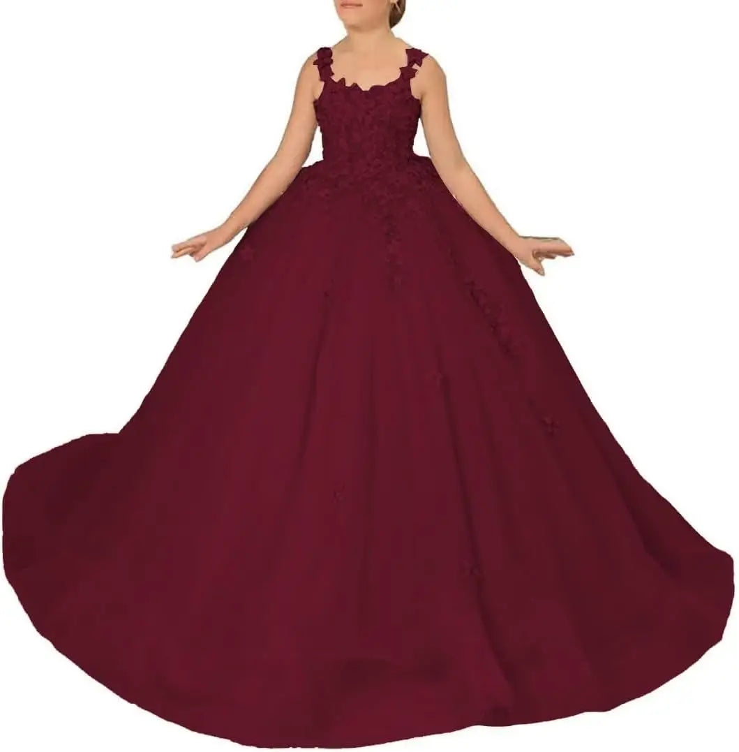 Kingbridal Flower Girl Dresses for Wedding Lace Princess First Communion Formal Dresses Tulle Pageant Ball Gowns Princess Dress