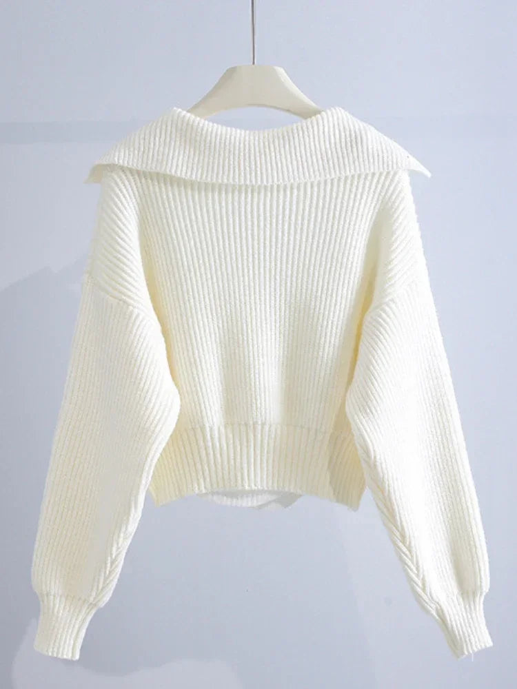 Women's Sweaters Fall/winter 2025 New In Deep V Lapel Pullover Sweater Camisole Two-piece Set Sweater Set Office Lady Jumpers