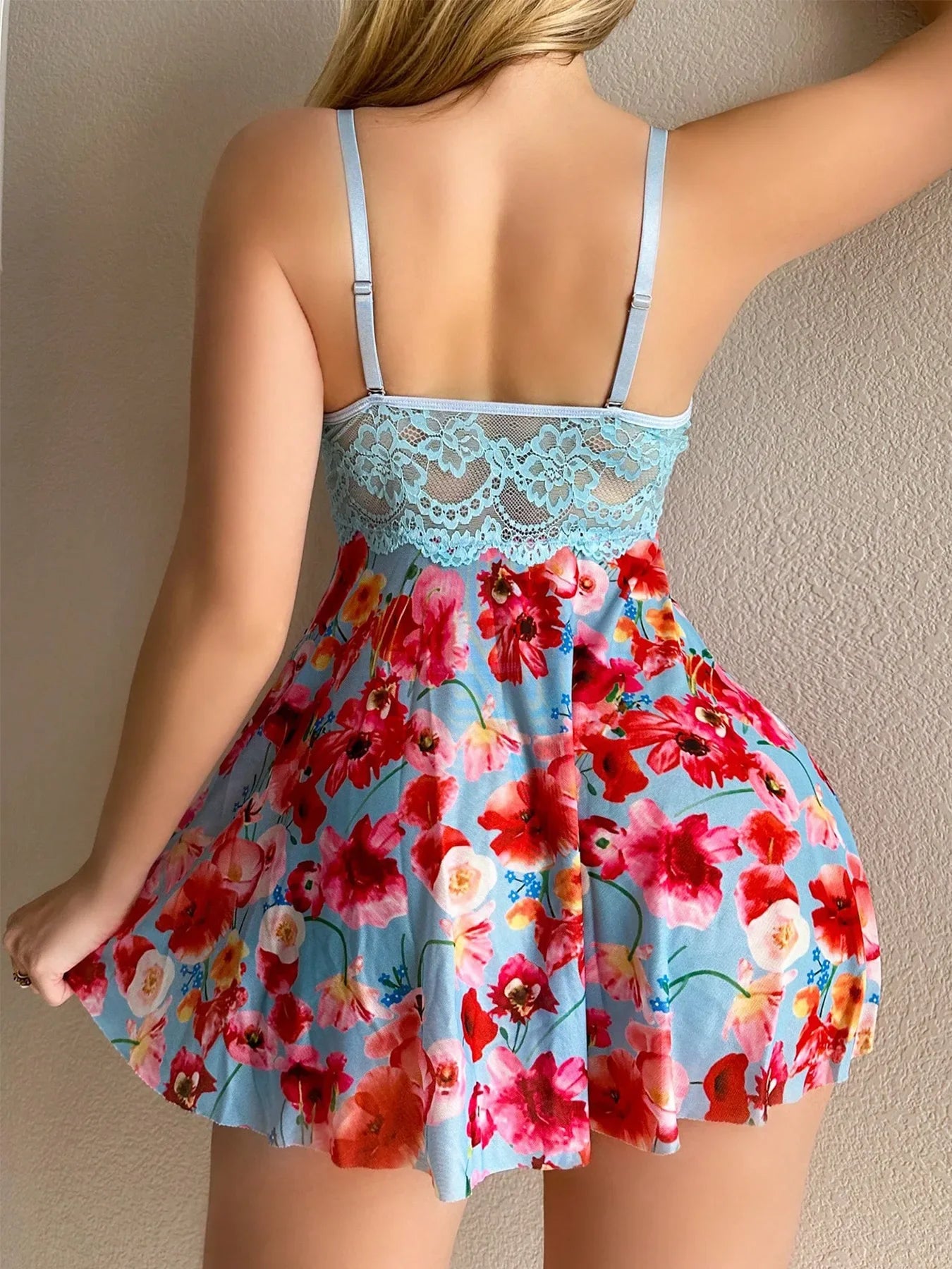 Sexy Nightgown Woman Print Floral Romantic Lingeries Attractive Sleepwear Summer Pajamas Intimate Babydoll New Dresses