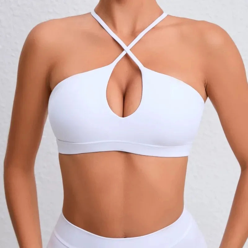 Women's Yoga Bra - Running Cross Back Breathable Naked Feel Sports Fitness Bra  for Yoga Running Gym Top