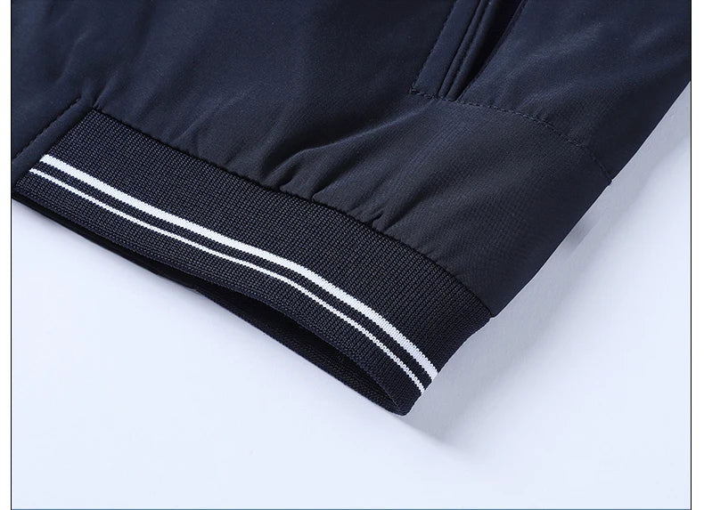 Blazer Jacket Men Casual Jacket Spring Autumn Workwear Stand Collar Zip Up Coats Men Lightweight Business Style Outerwear